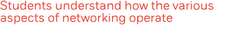 Students understand how the various aspects of networking operate 
