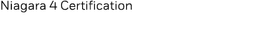 Niagara 4 Certification