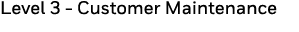 Level 3 - Customer Maintenance 