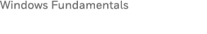 Windows Fundamentals