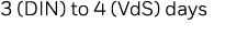 3 (DIN) to 4 (VdS) days