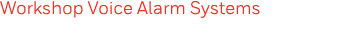 Workshop Voice Alarm Systems